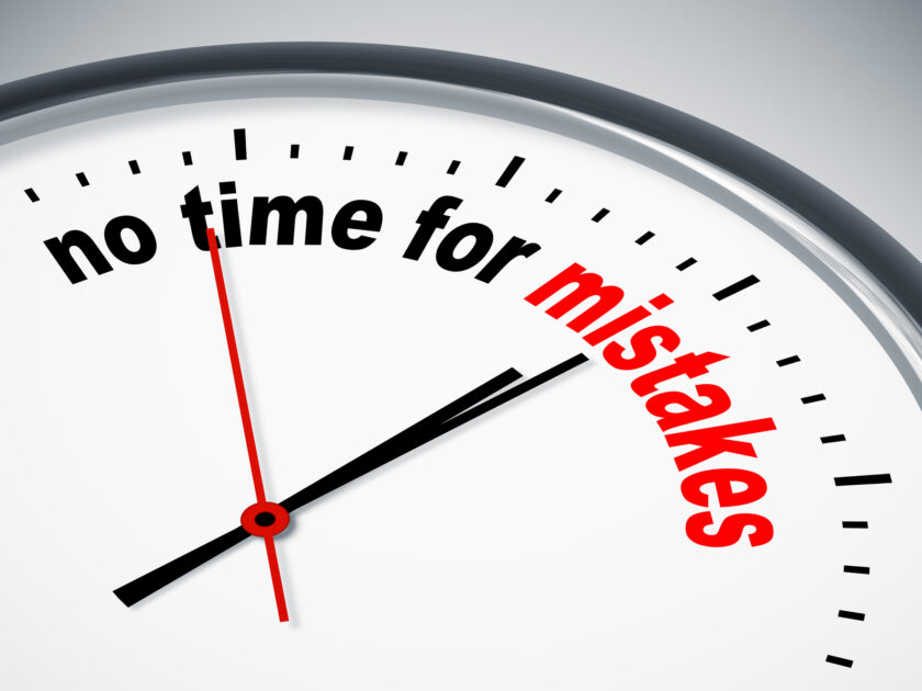 A graphic image of a clock with the words no time for mistakes. especially true when buying a home