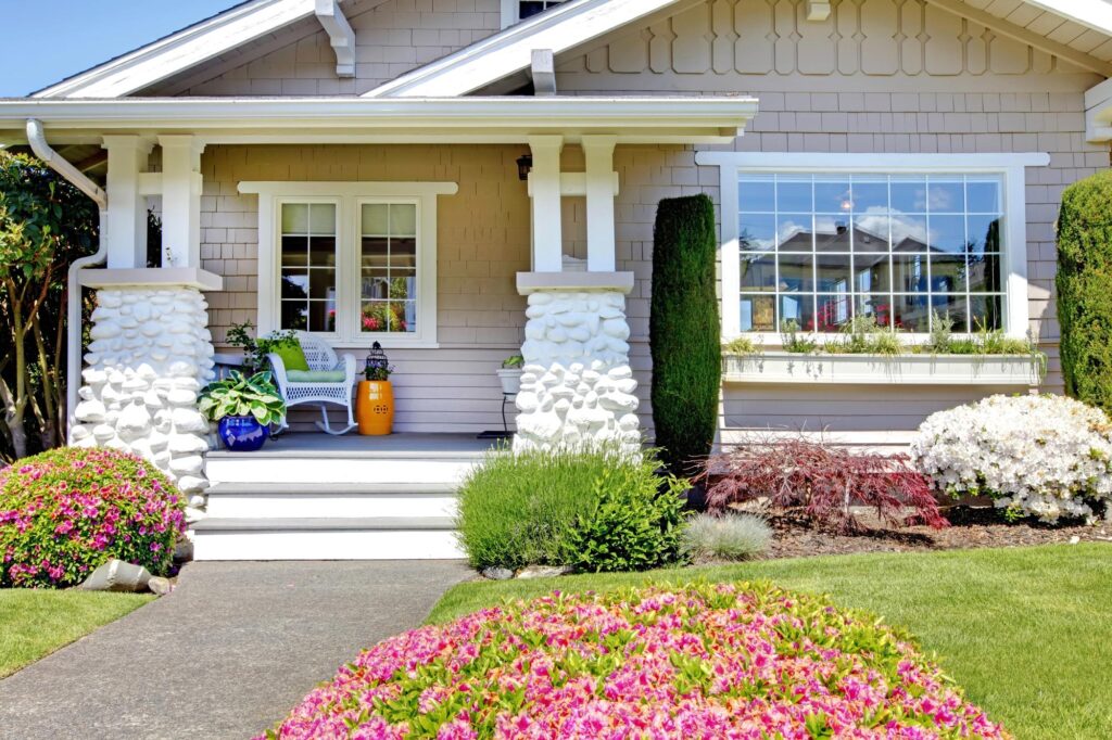 small home in the spring for first-time homebuyer